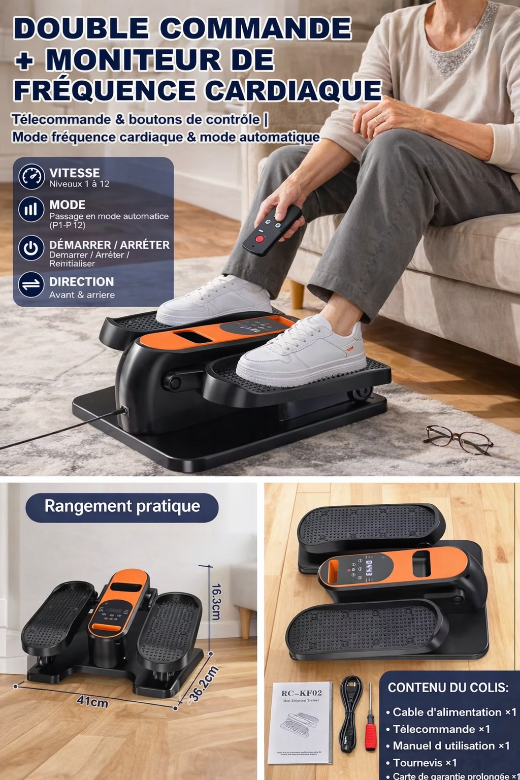 Mini stepper elliptique