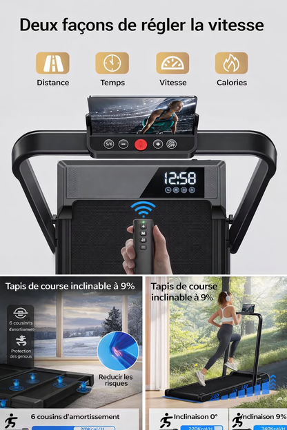 Tapis de course avec écran LCD LED