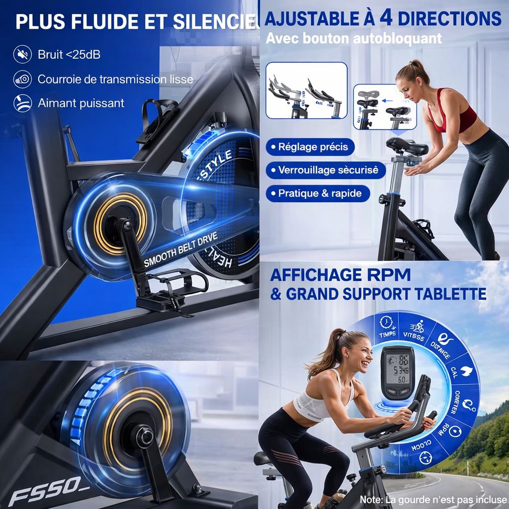 vélo d'entraînement à domicile avec ergonomomètre