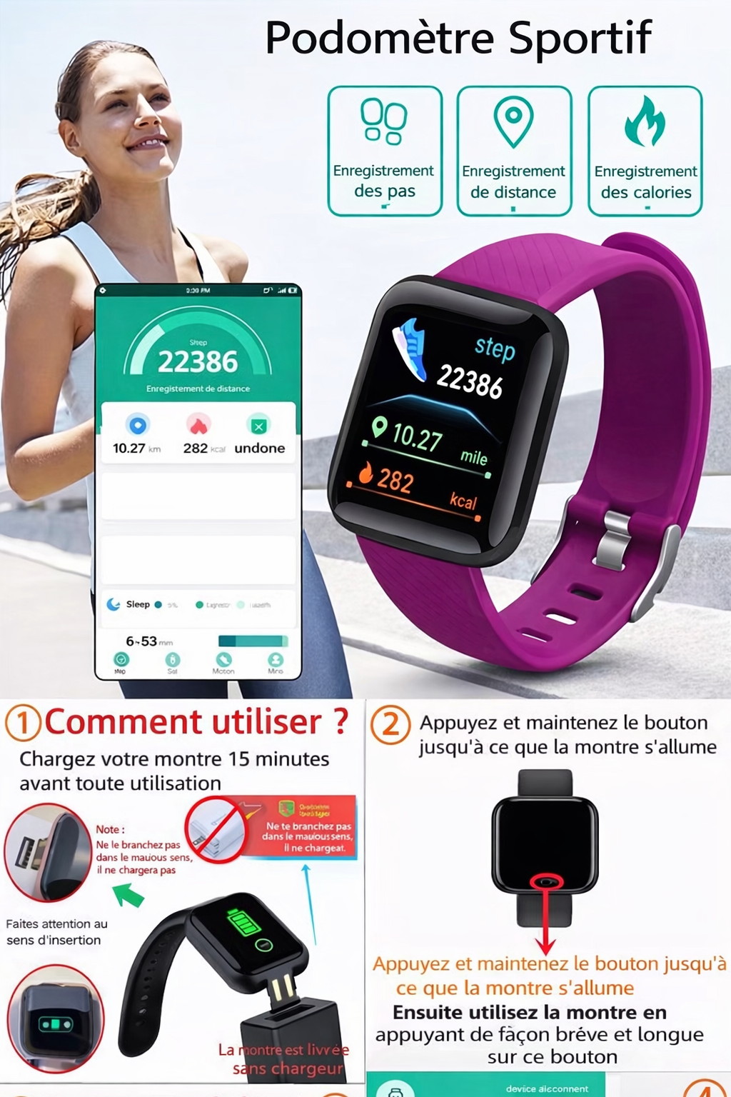 Smartwatch Connectée pour Hommes & Femmes